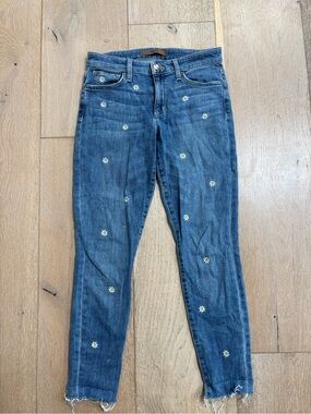 Joe’s Blue Embroidered Daisy Skinny Jeans - Women